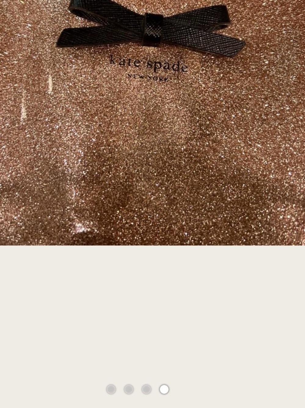 kate spade Rose Gold Glitter Tote with Black Handles - Picture 4 of 4